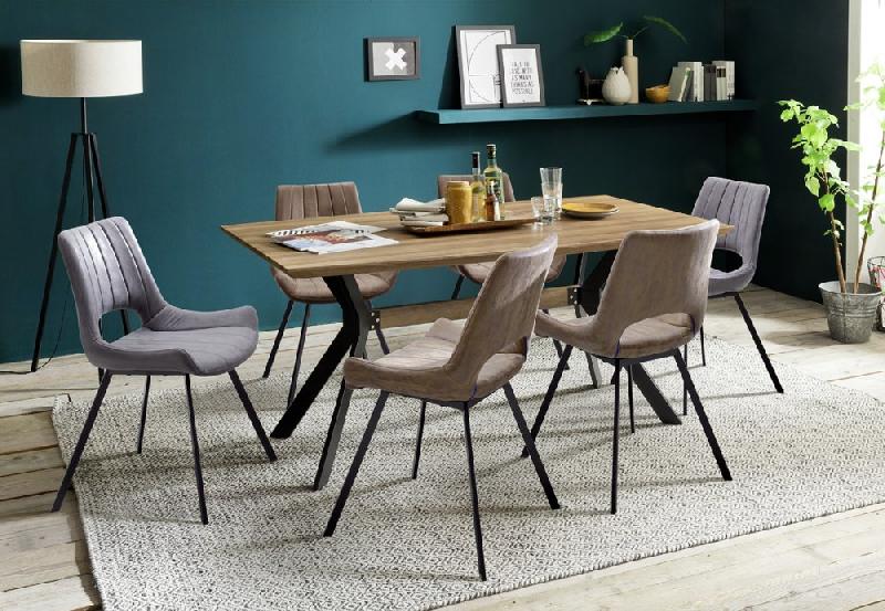 Lot de 2 chaises design ORLY cappuccino - piétement anthracite - tissu garni en mousse polyuréthane_2