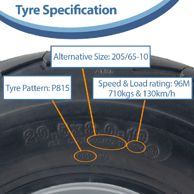 20.5x8.00-10 Trailer Tyre + Wheel Assembly 10ply 5x112mm PCD Road Legal 710kgs_2