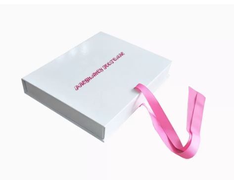 Boîte cadeau pliable brillante blanche - fermeture ruban - semelle intérieure - Zeal-X Packing - 195*140*45mm_2