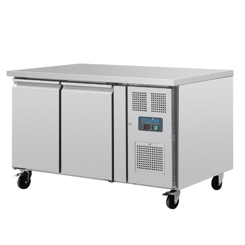 Tour pâtissier réfrigéré 2 portes avec plan de travail en inox - P800 mm Série U | Polar - UA083_2