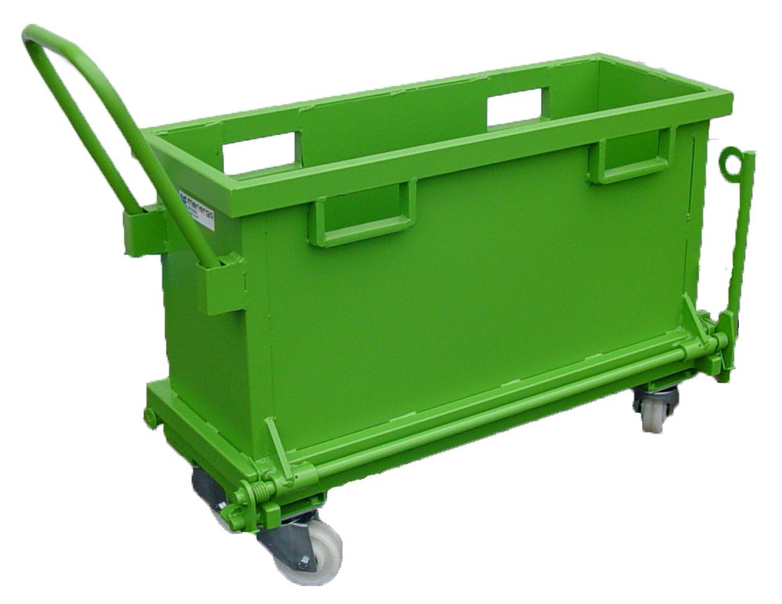 Benne à fond ouvrant - tôlé ou grillagé - capacité 500 à 2000L - fabrication française_2