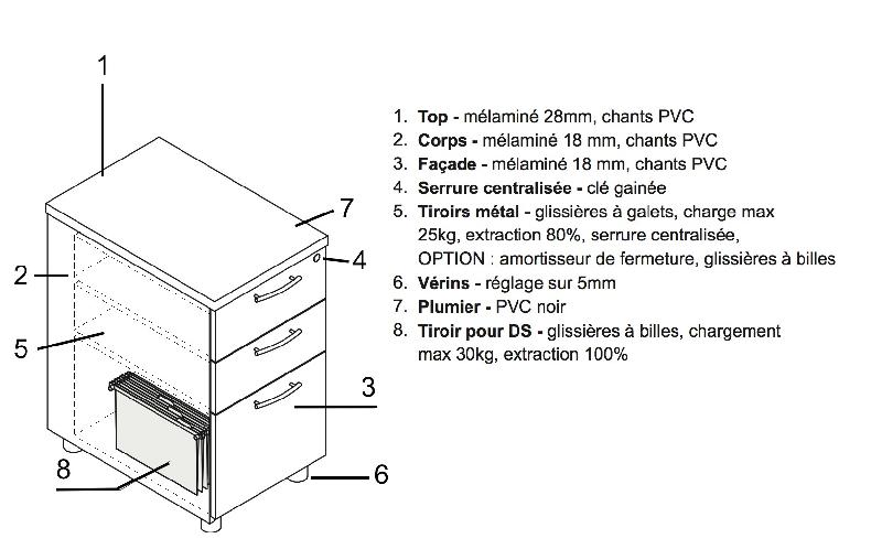 Grand caisson pour dossiers suspendus - MDD - Gris anthracite, Gris anthracite_2