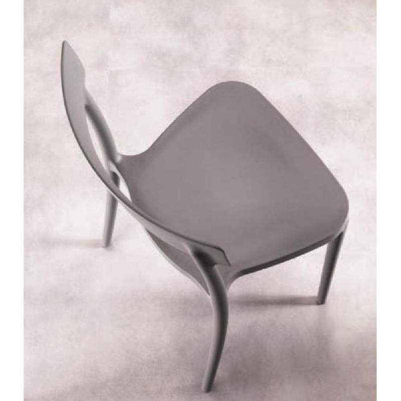 Lot de 4 chaises empilables Corsocomo en polypropylène taupe - Collection d'automne - Design moderne_2