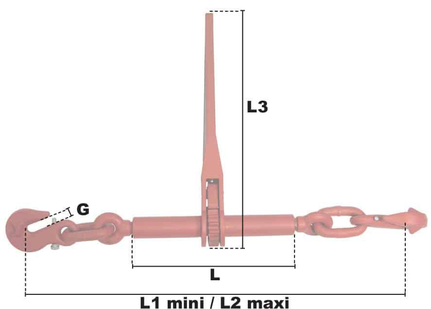 Tendeur d'arrimage - mikatec - à cliquet avec sécurité ø 13mm (haute résistance)_2