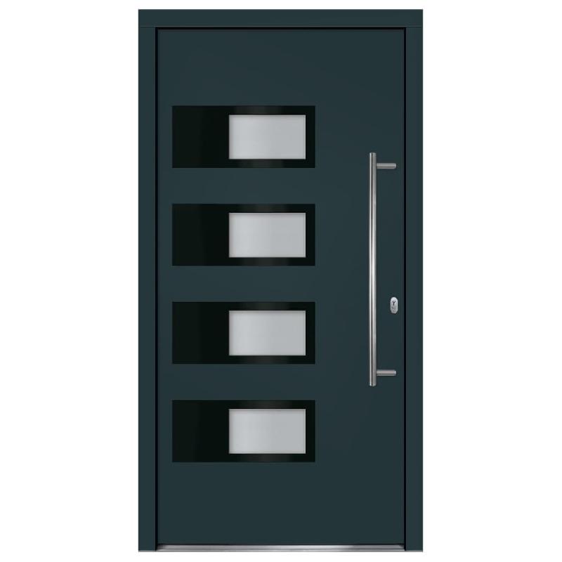 Vidaxl porte d'entrée anthracite 110x210 cm aluminium et pvc 3157070_2