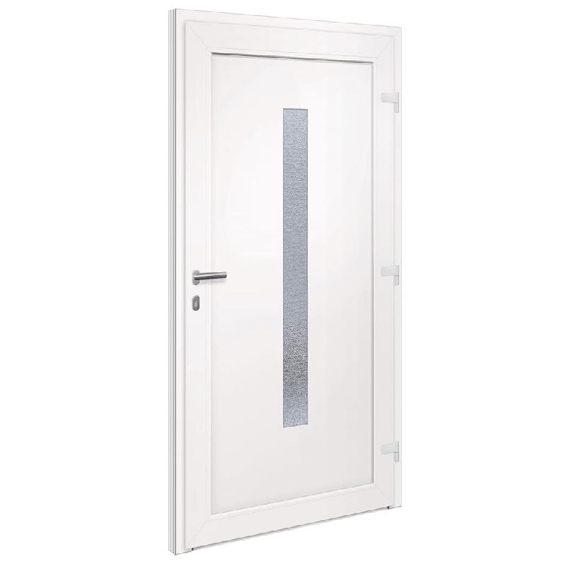 Vidaxl porte d'entrée blanc 108x200 cm pvc 3157082_2