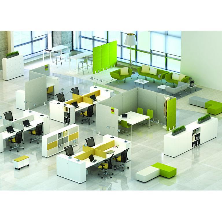 Cloison acoustique JOKI - écran diviseur en laine grise avec mousse acoustique et tissu, classe D_2