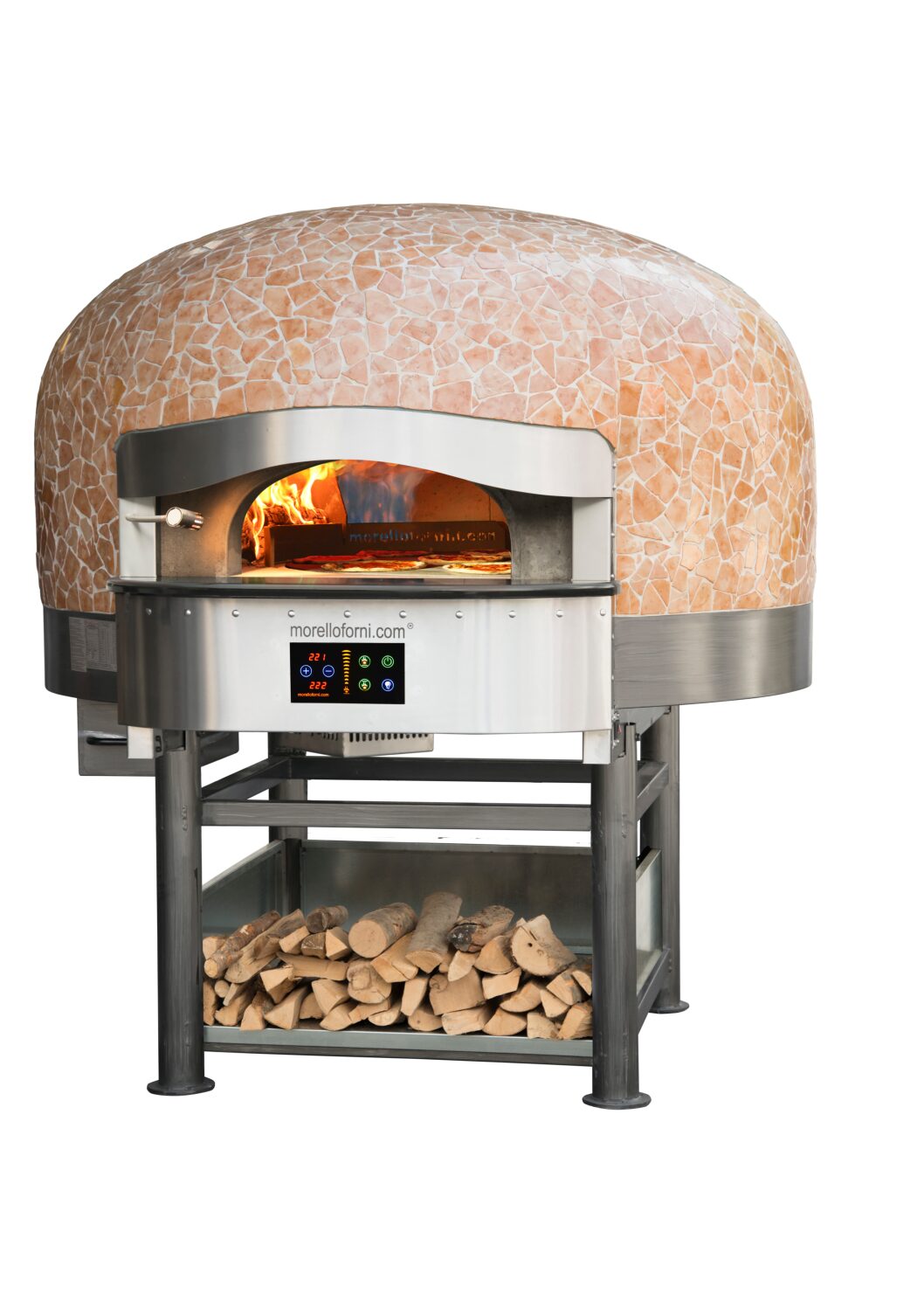 Four à pizza statique avec fonctionnement hybride à gaz et bois - morello forni - ligne fgi_2