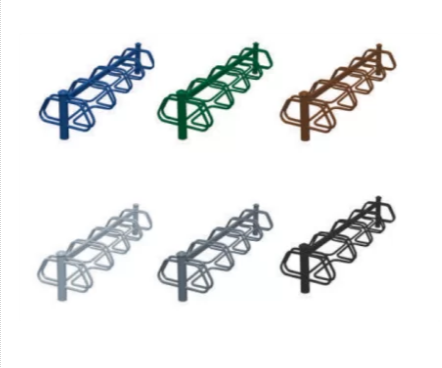 Support cycle Tourmalet - Buff'hyeres Collectivités - Acier époxy antirouille - 4 à 5 places simple et double face - Poteau Ø 80 mm - Arceau cintré Ø 25 mm_2