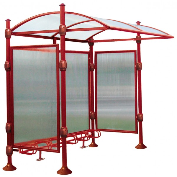 Abri vélo semi-ouvert deco / structure en aluminium / bardage en polycarbonate / pour 6 vélos_2