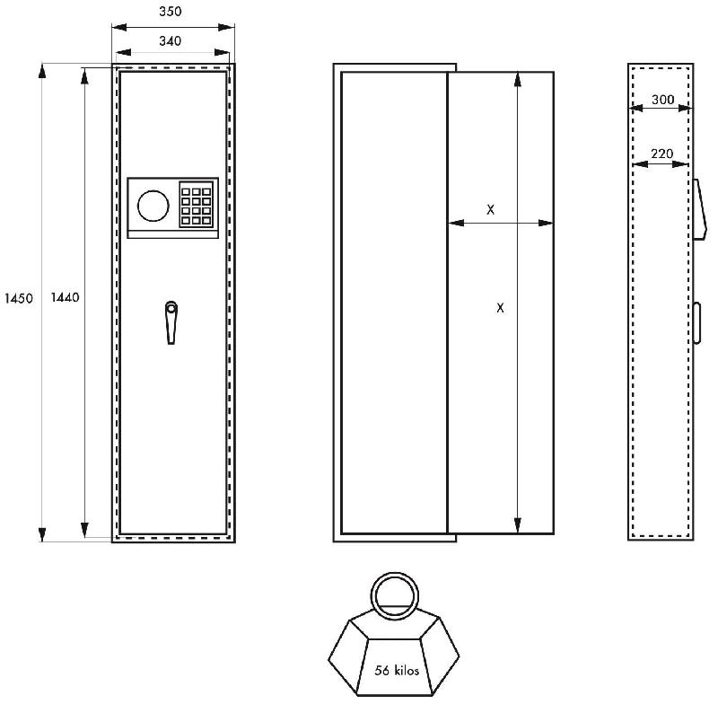 Coffre-fort Cardiff - 4 pênes - Armoire à fusils avec combinaison modifiable - THIRARD_2