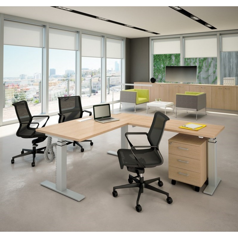 Fauteuil direction Dinamica - haut dossier, structure en nylon blanche ou noire, assise et dossier en résille_2