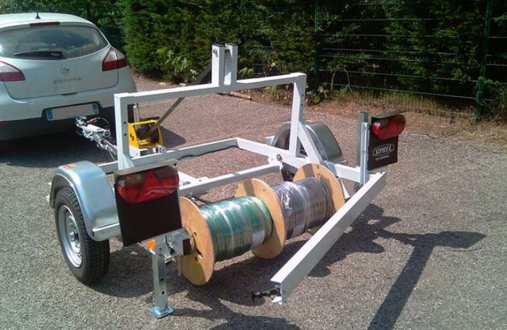 S 505 L - Remorque Porte-Touret SIPREL - Charge utile 510 Kg - ø 750 à 1400 mm - PTAC 750 Kg_2