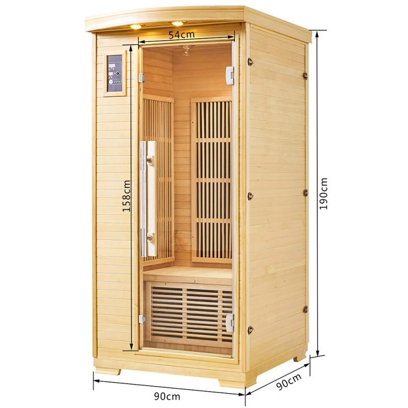 SAUNA INFRAROUGE NORDICA® CARBONE IR1 (1 PLACE) 90X90_2