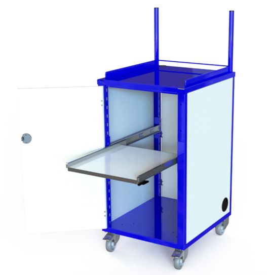 Servante mobile cartérisée pour matériels informatiques_2
