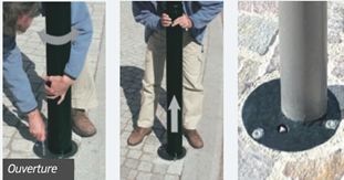 Système d'amovibilité pour potelets SERRUBLOC - Ø76, 90, 102 et 114 mm - auto-drainant et finition galvanisée_2