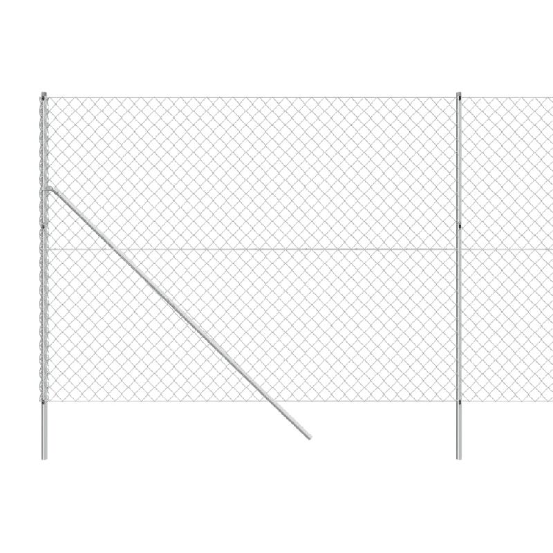 Vidaxl clôture à mailles losangées argenté 2x25 m 154014_2