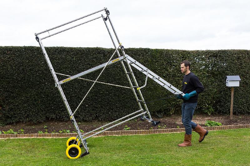 Échafaudage extérieur semi-pro - aluminium - Hauteur plancher 0,50m à 1,40m - Roues increvables - Centaure - Réf 872207_2