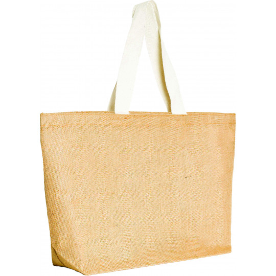 Sac shopping en Jute avec anses en coton plates - Baia BAIA001_2