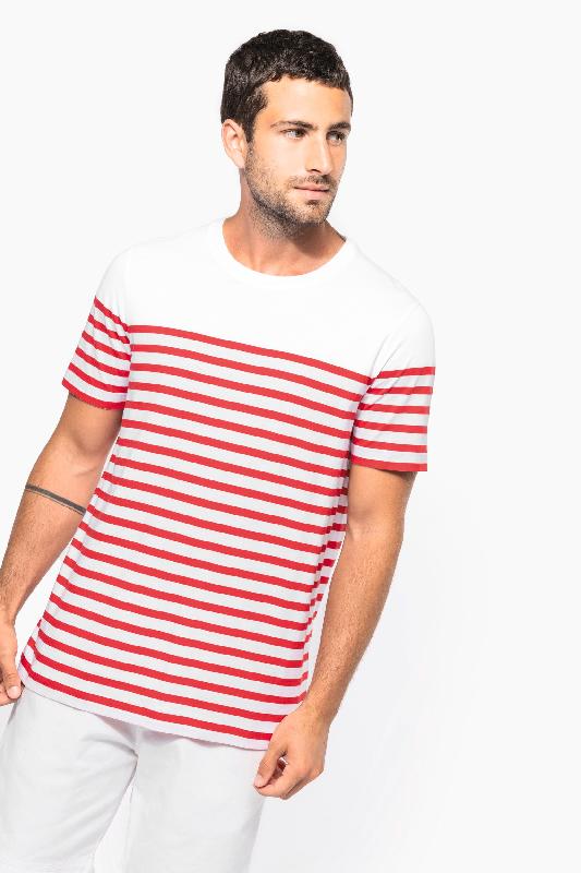 T-shirt marin col rond bio homme - Kariban - Réf : K3033 - 100% coton biologique, rayures tricotées, personnalisable_2