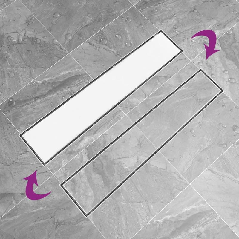 Vidaxl drain de douche avec couvercle 2 en 1 63x14 cm acier inoxydable 146007_2