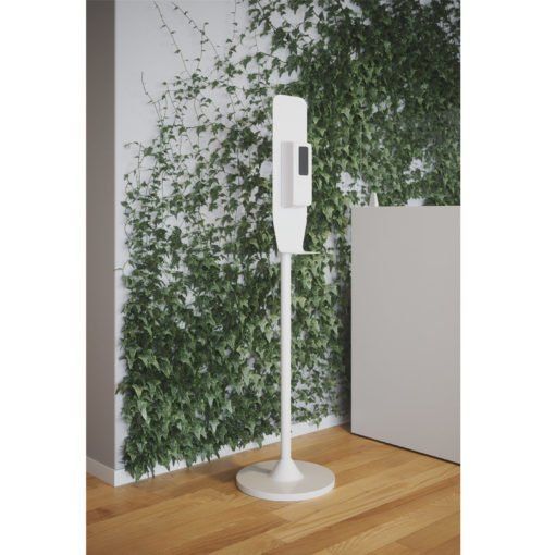 Distributeur de gel hydroalcoolique automatique sur pied - adzeo sas - dimensions : 380 × 380 × 1630 mm_2