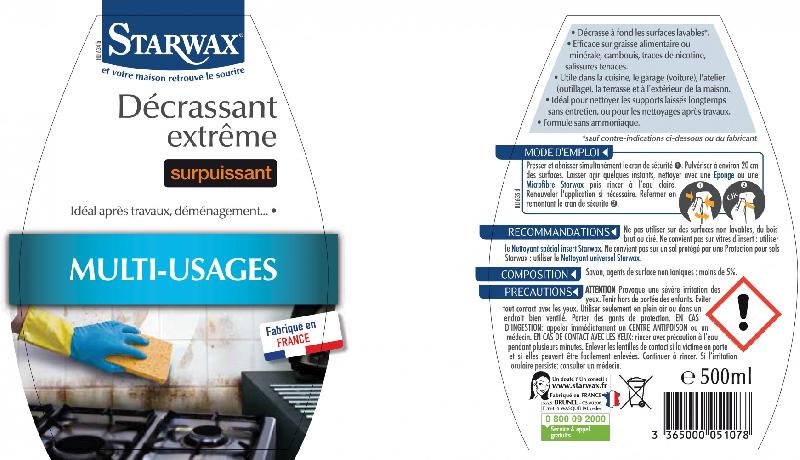 Nettoyant extrême STARWAX 0.5 L - Multi-surface, sans ammoniaque, fabrication française_2