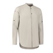 Chavi Warm Grey - Veste de cuisine contemporaine pour homme - Lin de haute qualité - Manches longues retroussables_2