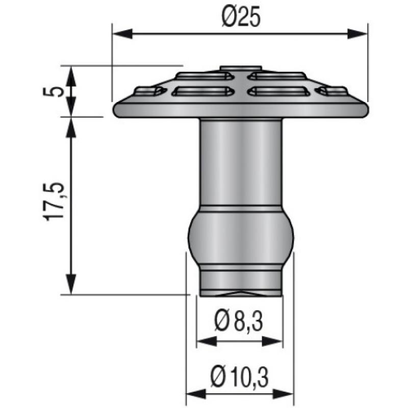 Clou podotactile dinaclou inox extérieur à frapper b 250_2