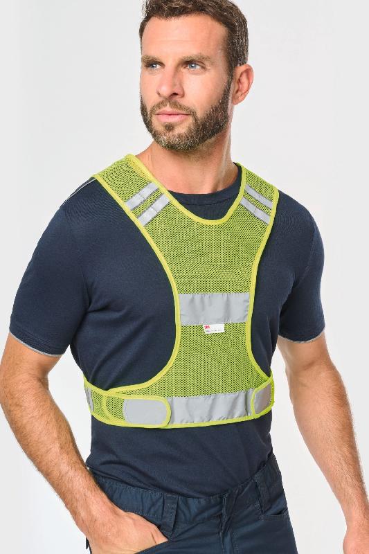 Gilet en filet fluorescent respirant - WKP705 - Norme EN13356:2001 - Bande réfléchissante 3M Scotchlite_2