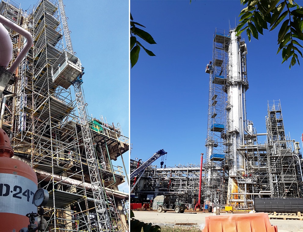 Monte-matériaux avec personnel accompagnant pour plaques de plâtre  - PT 1000_2