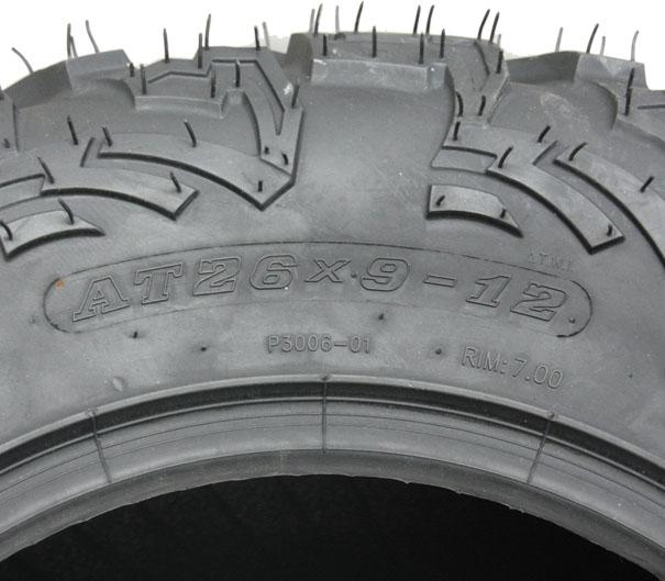 Quad tyres 26x9-12, 6ply, ATV tires, 7psi, E marked, road legal tyres - set of 2_2