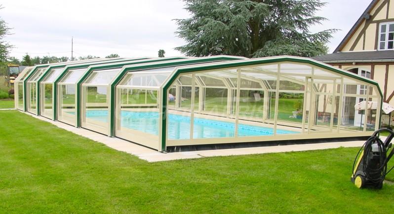 Abri piscine mi-haut BORA - télescopique motorisé - robuste et esthétique - Cultur'Abris_0