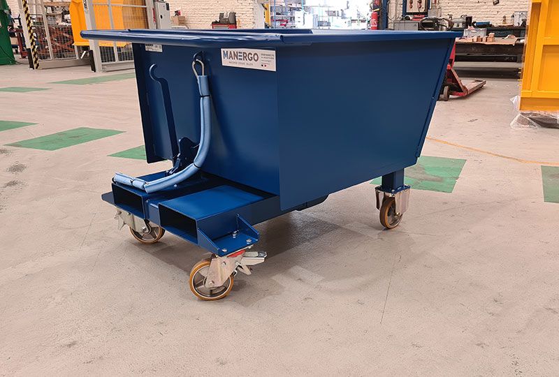 Benne basculante manuelle 500 L avec roues - Référence BBM500R-3767 - Capacité 1 000 kg - Made in France_2