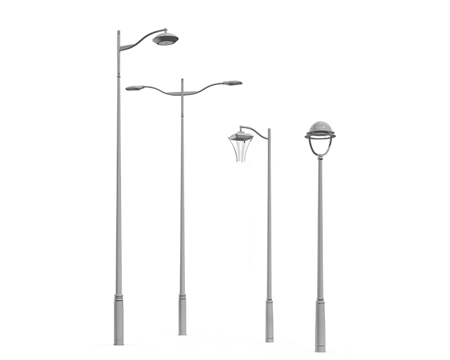 Mât d'éclairage public cylindrique bi-section ambiance / en aluminium_0