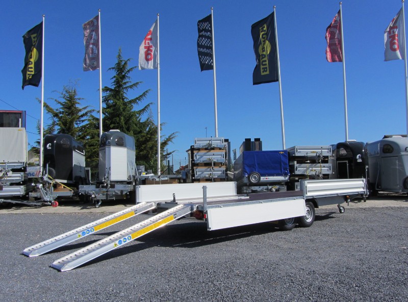 Remorque plateau Humbaur HN 256221 GR - 2 essieux, roues surbaissées, ridelles alu_2