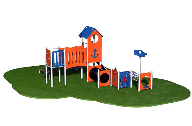 Structure de jeux 2 tours avec manipulation nautilus - STI20904I - pour enfants de 1 à 8 ans - capacité 22 enfants - avec toboggan et mur d'escalade_2
