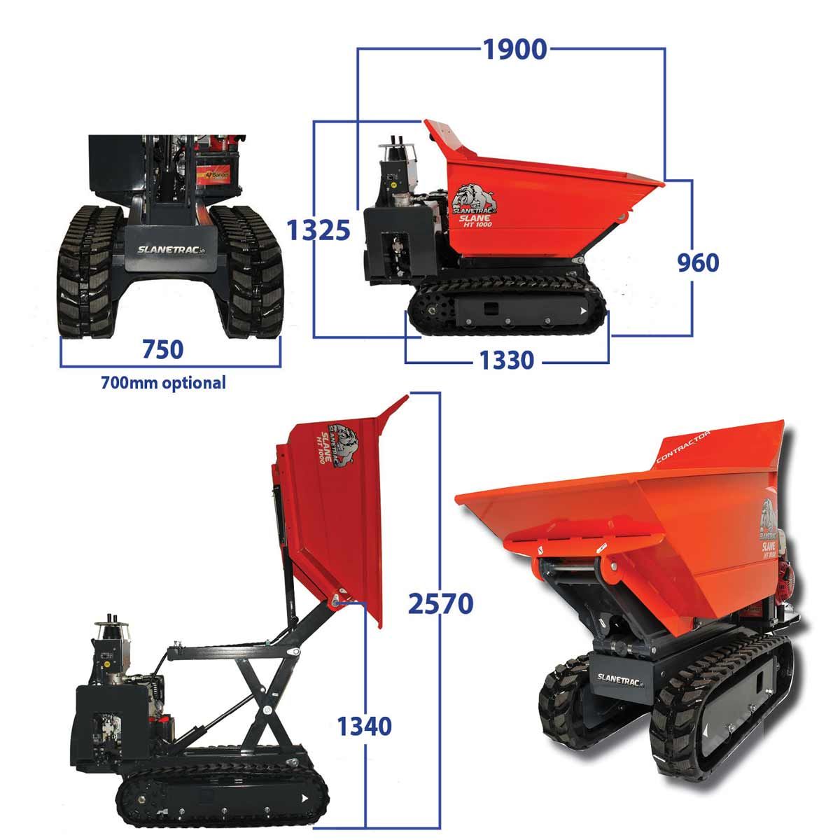 Mini dumper Slanetrac HT1000 ES essence 1 tonne