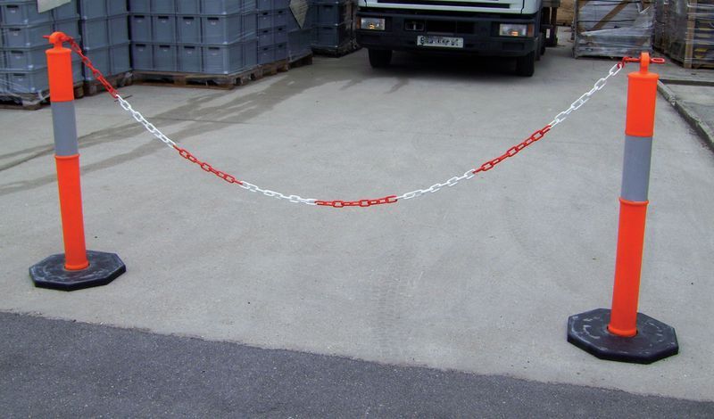 Ppvcret - barrière à chaîne poteaux pvc rétroréfléchissants - signals - h 1100 mm  ø 100 mm_2