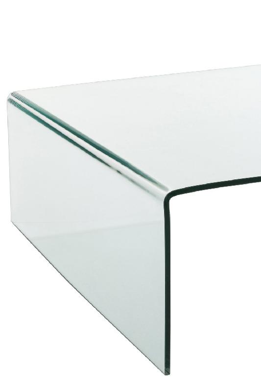 Table basse carrée Mainty en verre trempé transparent - design moderne - 100x100x37 cm - capacité 50 kg_2
