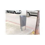 Poubelle publique Up60 - corbeille p77 - Novatilu - 77 litres - acier zingué - noir_2