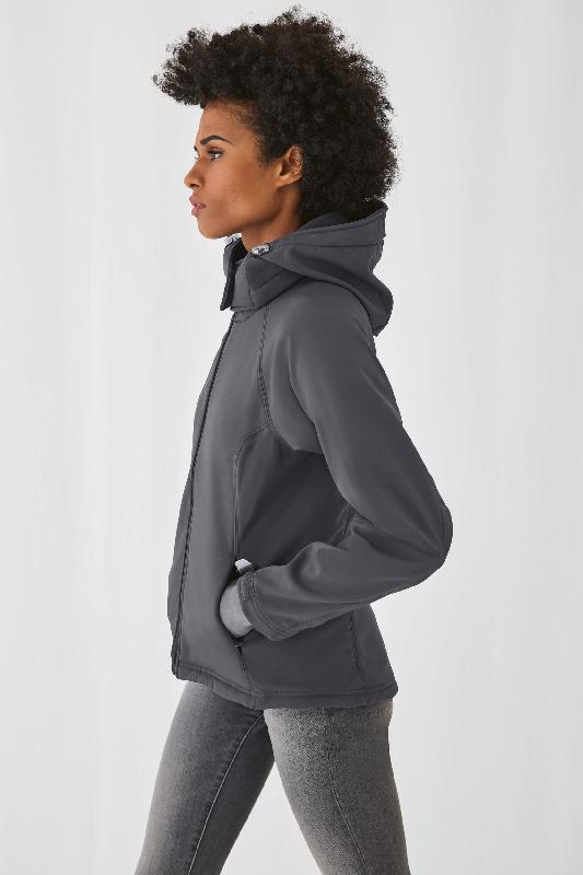 Veste softshell capuche femme - Réf: CGJW937 - Imperméable et respirante - B&C_2