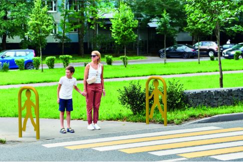 Arceau de signalisation LE PIETON A Sceller - sur platine_2