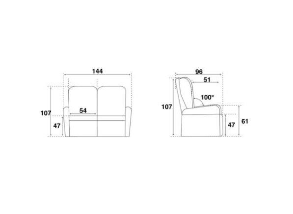 Canapé fixe 2 places Zilia - Microfibre bi-color mastic et brun taupé - Design contemporain et confort optimal_2