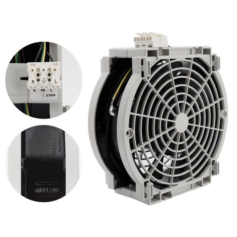 Grille 250x250 avec ventilateur 24V et filtre pour armoire électrique - LETTEL - GTA-223-VFF-24_2