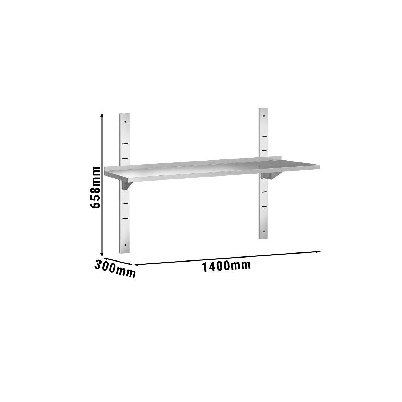 Etagères murales en inox 1 niveau Profondeur 300 mm - 1400_2