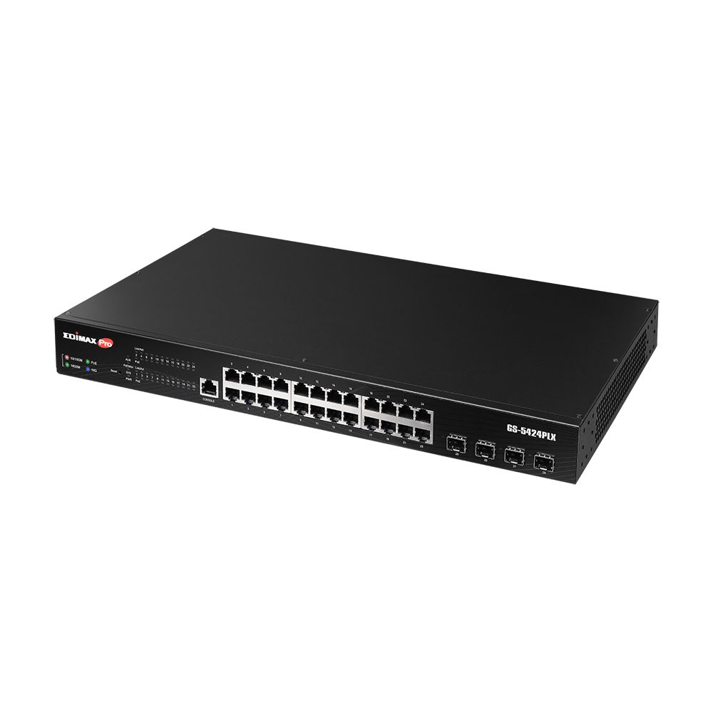 Commutateurs - switch - Emidax GS-5424PLX - 24 ports Gigabit PoE+ avec 4 ports Uplink 10GbE SFP+_2