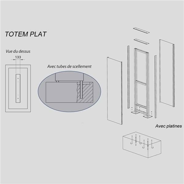 Totem extérieur plat - Direct Signalétique - Signalisation personnalisée en acier avec impression anodisée_2