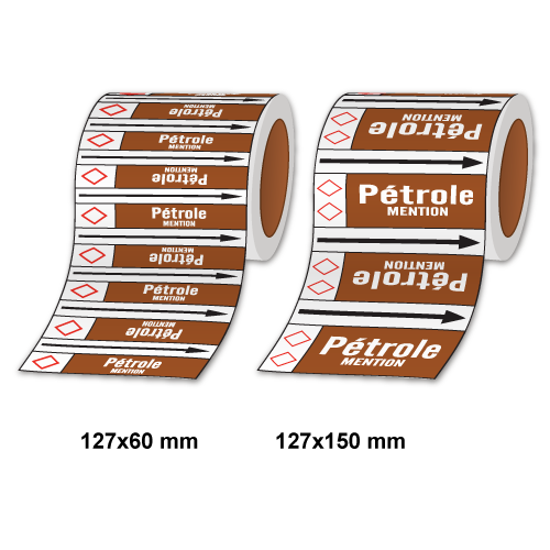 Étiquettes adhésives de marqueur de tuyauterie Liquides inflammables_2