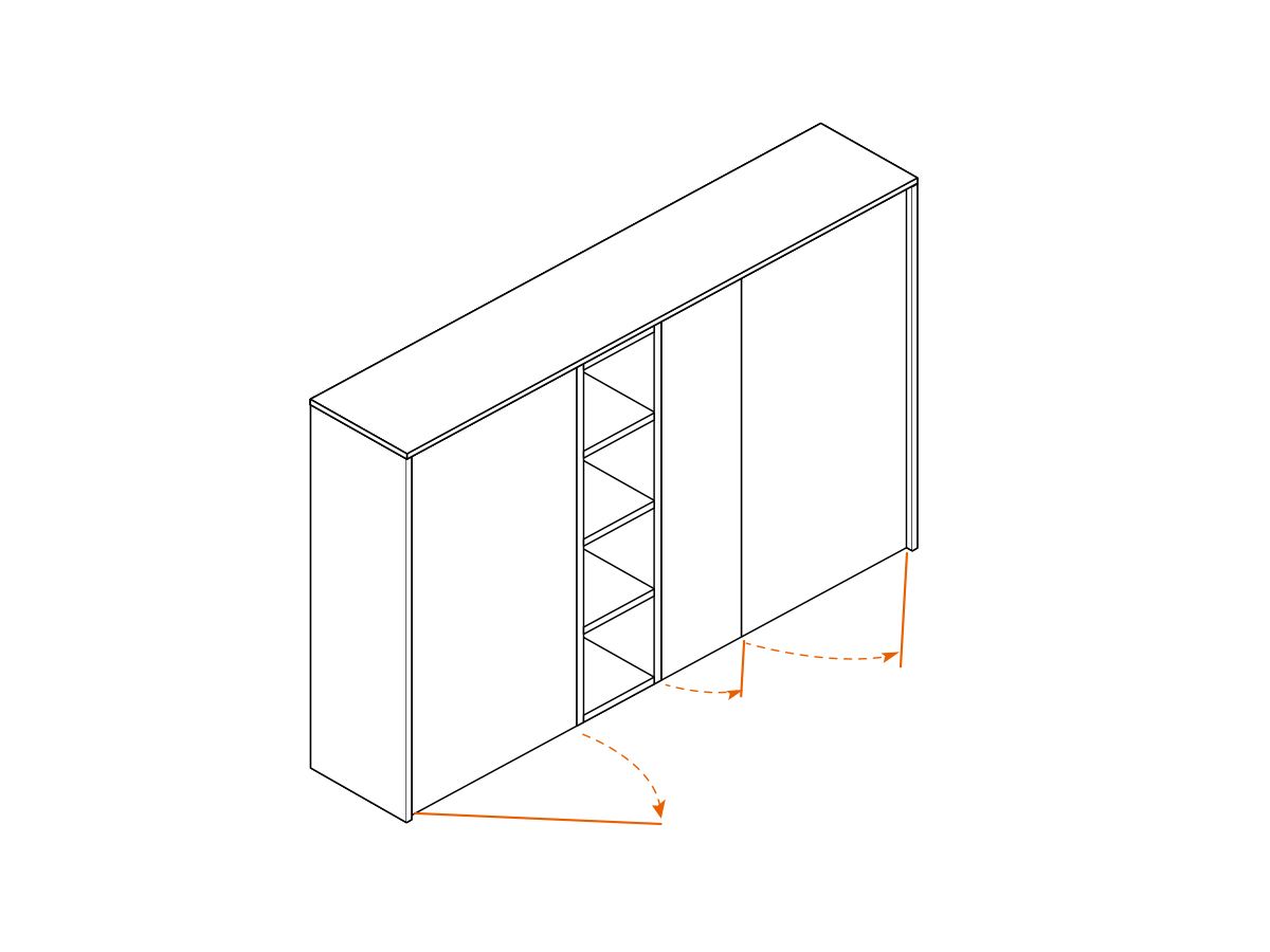 Armoire mi-haute push open laquée OSTARA O7 - L184 x H130 cm - Rangement modulaire avec portes et espace ouvert_2